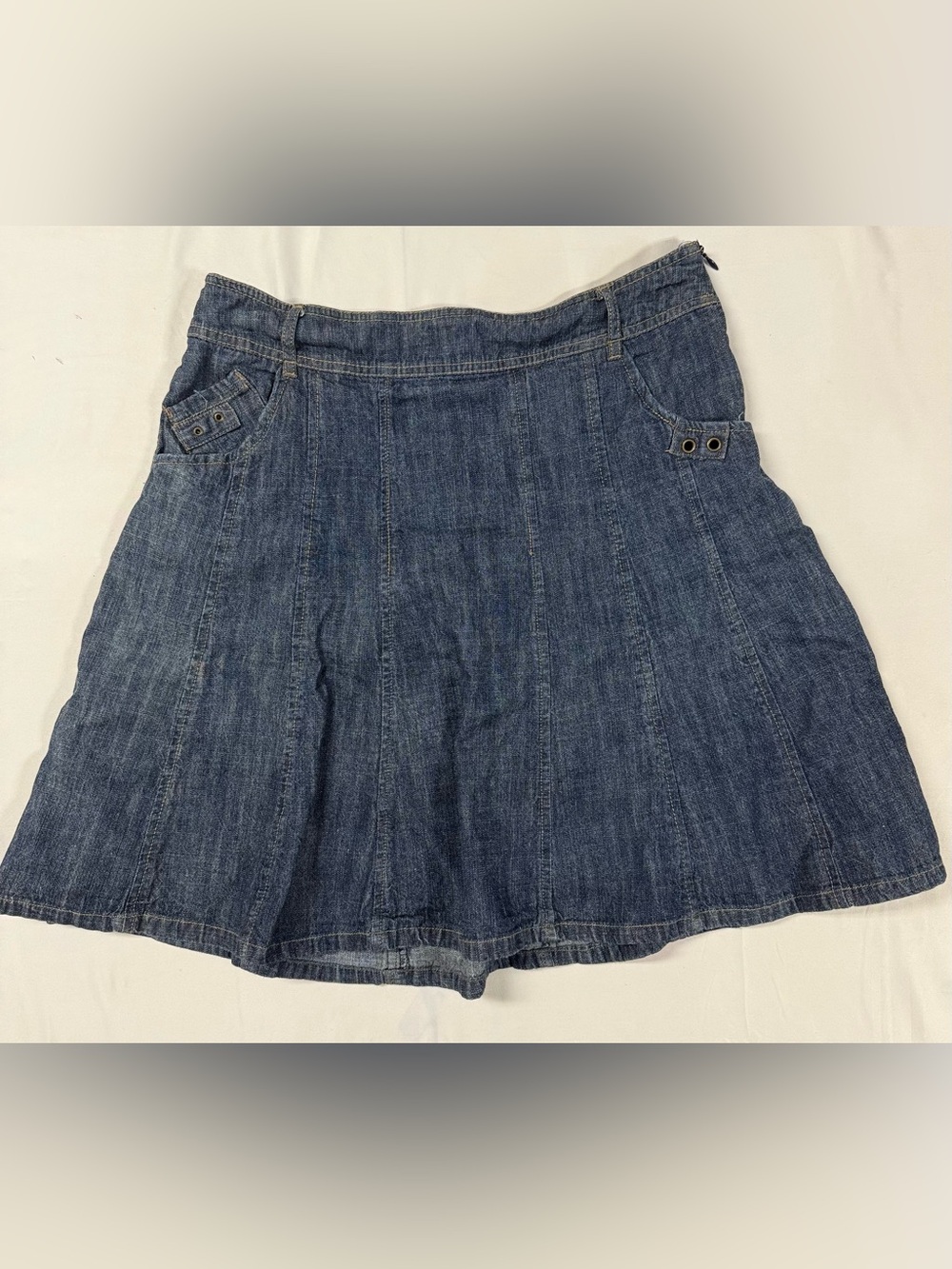 Y2K Indie Sleaze Khakis International Denim Skirt Sz 8
